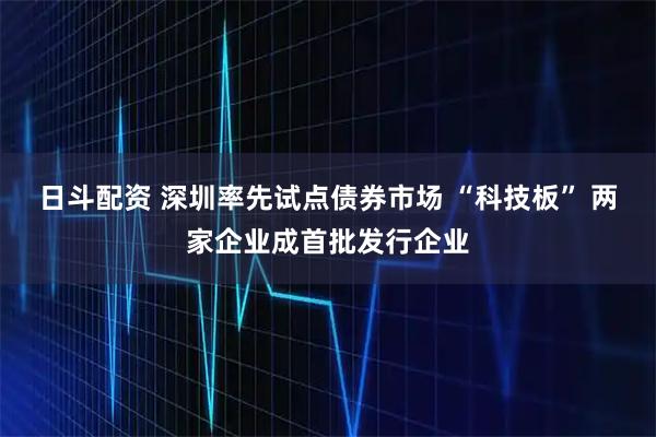 日斗配资 深圳率先试点债券市场 “科技板” 两家企业成首批发行企业
