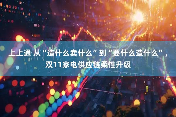 上上通 从“造什么卖什么”到“要什么造什么”,双11家电供应链柔性升级