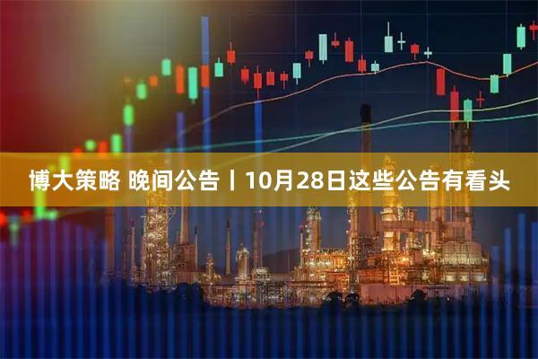博大策略 晚间公告丨10月28日这些公告有看头