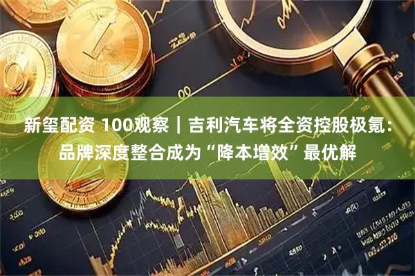 新玺配资 100观察｜吉利汽车将全资控股极氪：品牌深度整合成为“降本增效”最优解
